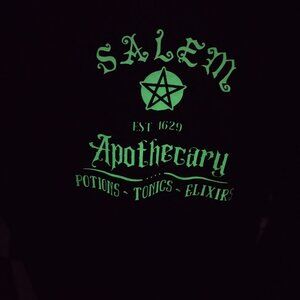 Custom, hand-made glow in the dark witch, gothic, Halloween themed long-sleeve